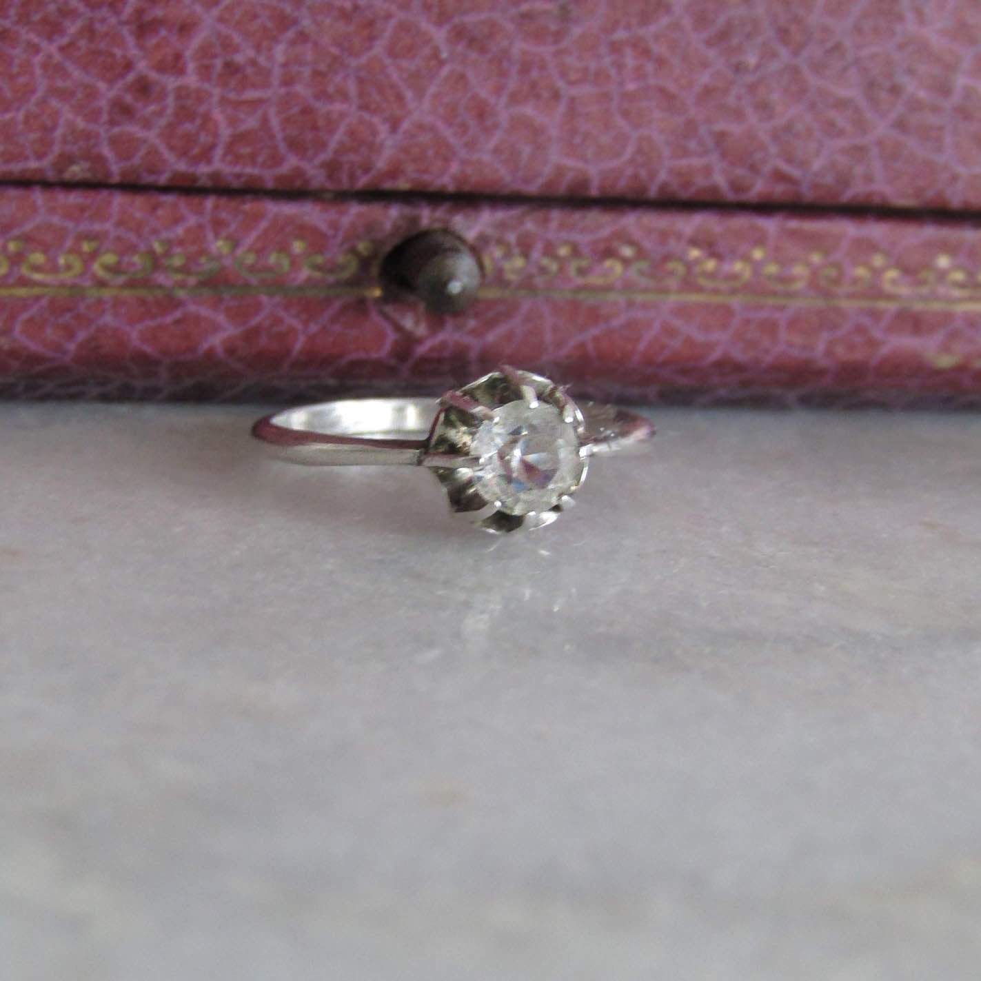 Antique Silver Solitaire Ring