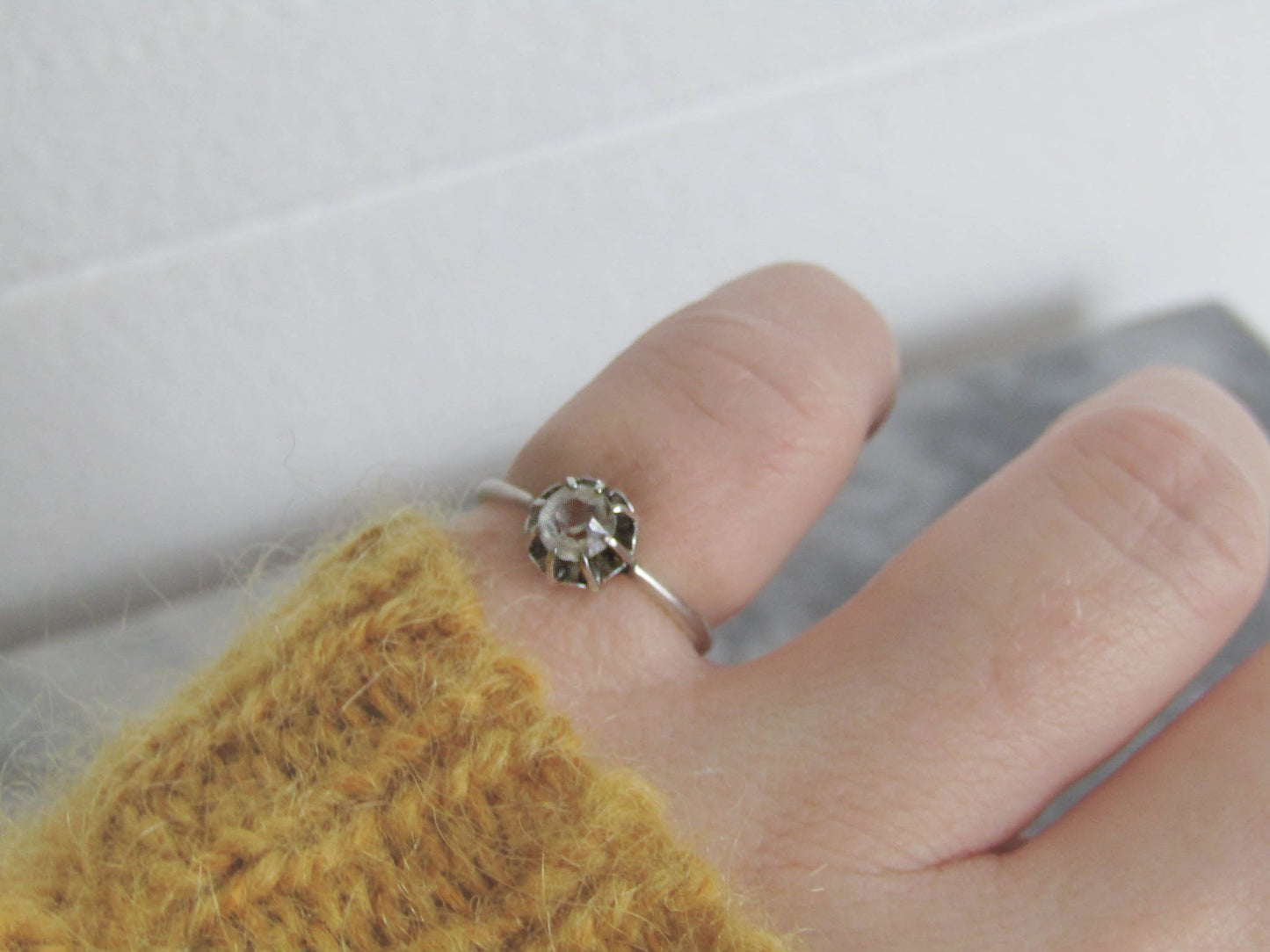 Antique Silver Solitaire Ring