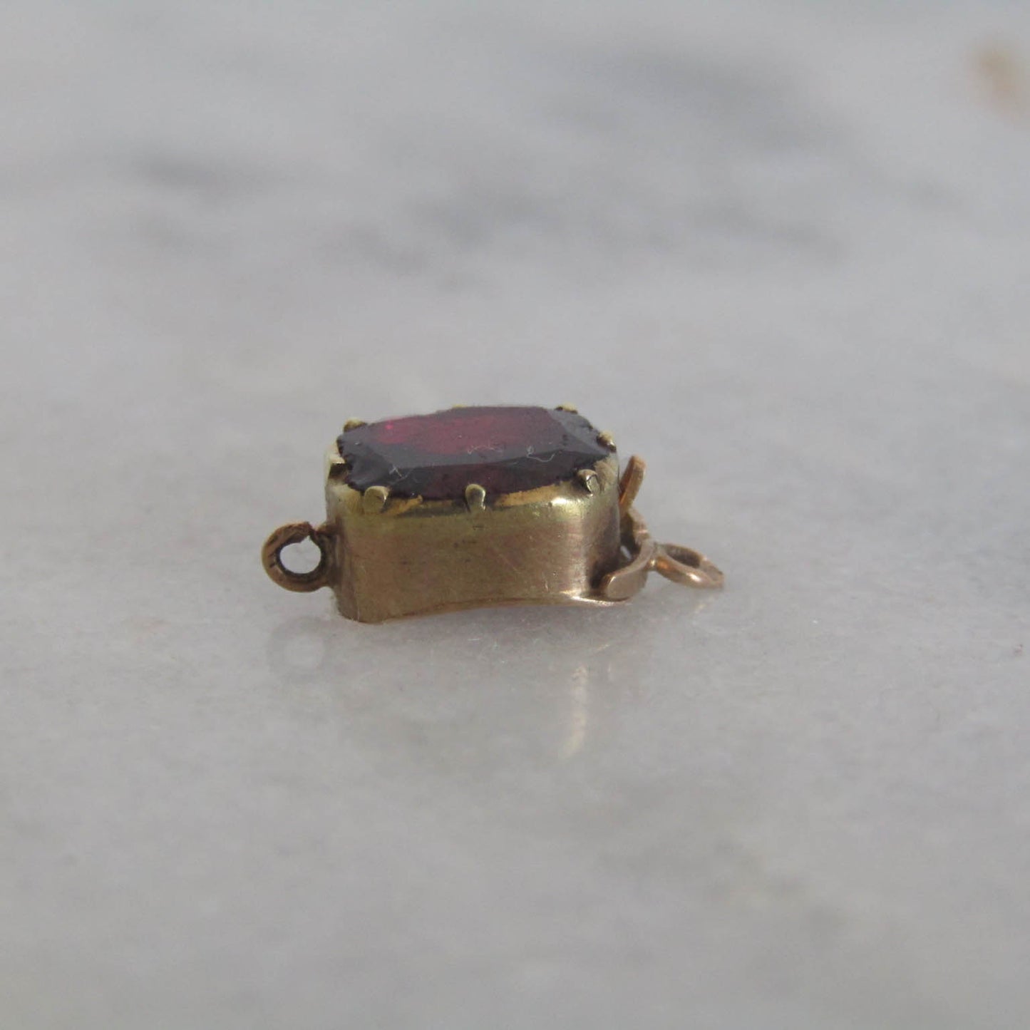 Antique Georgian Garnet Clasp in 14K Solid Gold c. 1830