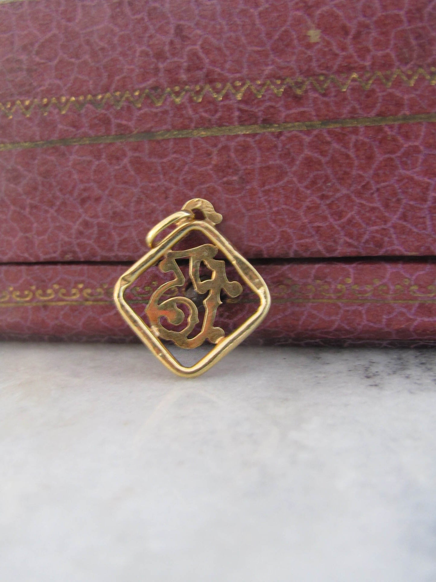 Antique French Solid 18K Gold Lucky 13 Pendant c. 1900