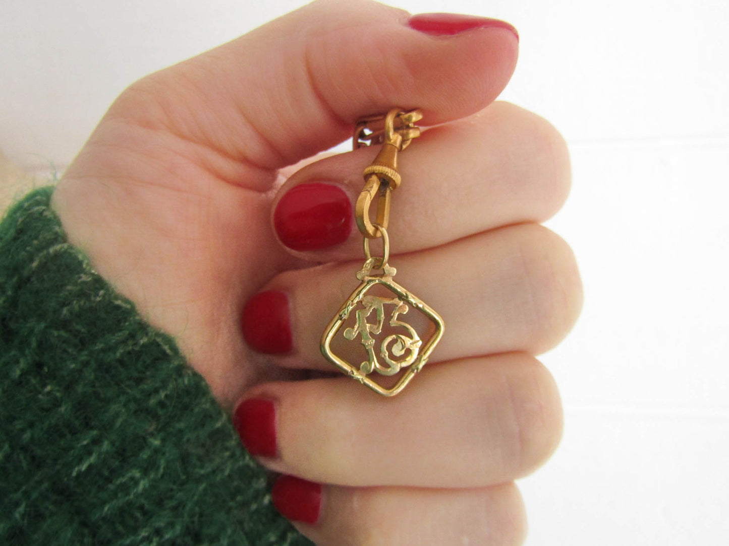 Antique French Solid 18K Gold Lucky 13 Pendant c. 1900