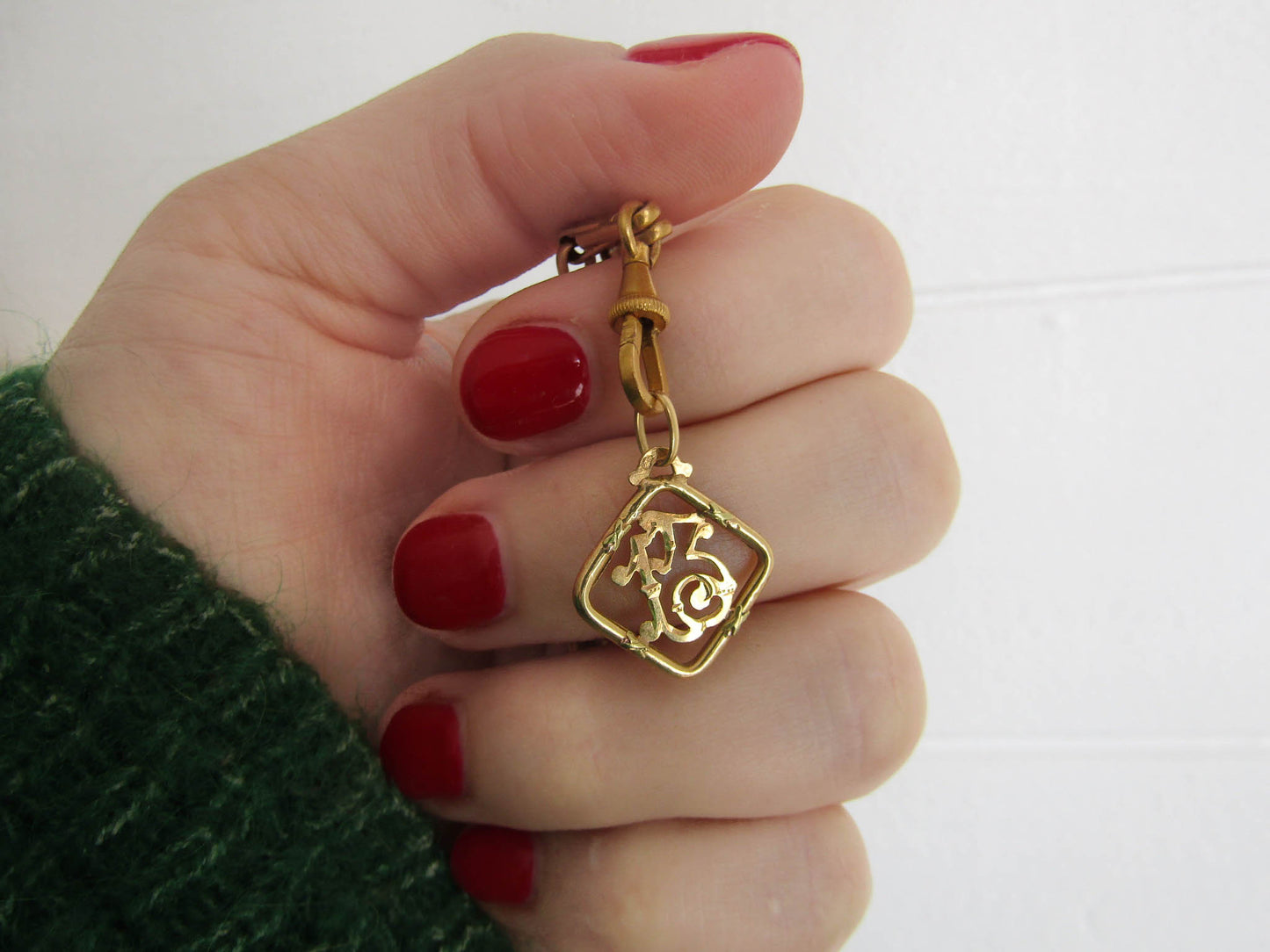 Antique French Solid 18K Gold Lucky 13 Pendant c. 1900
