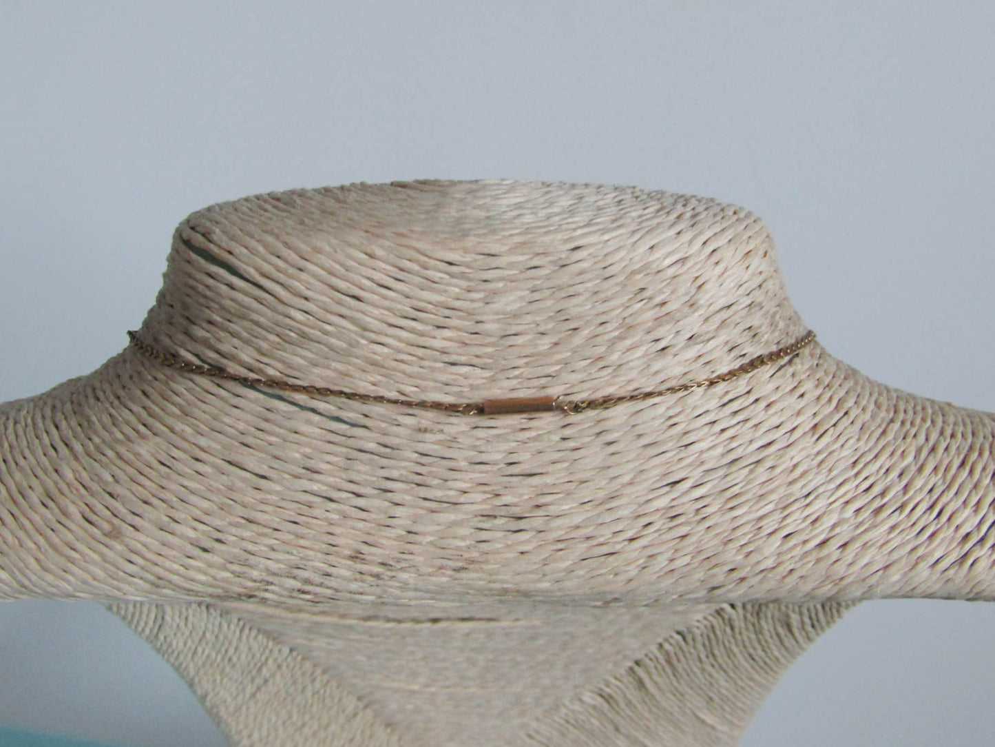 Antique 18K Solid Gold French Regional Pendant Necklace with Imitation Emerald