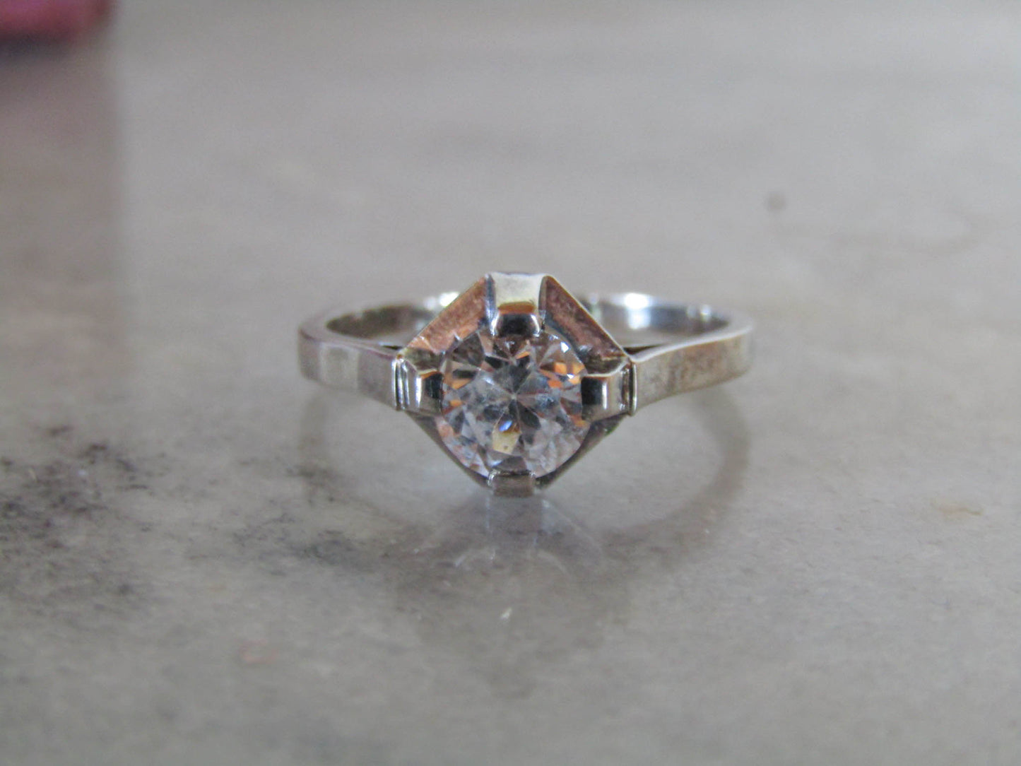 Antique French White Sapphire Art Deco Ring c. 1920