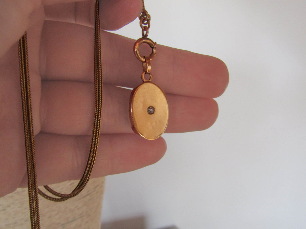 Antique Diamond and Solid 18K Yellow Gold Locket of French Origin, XIX Century