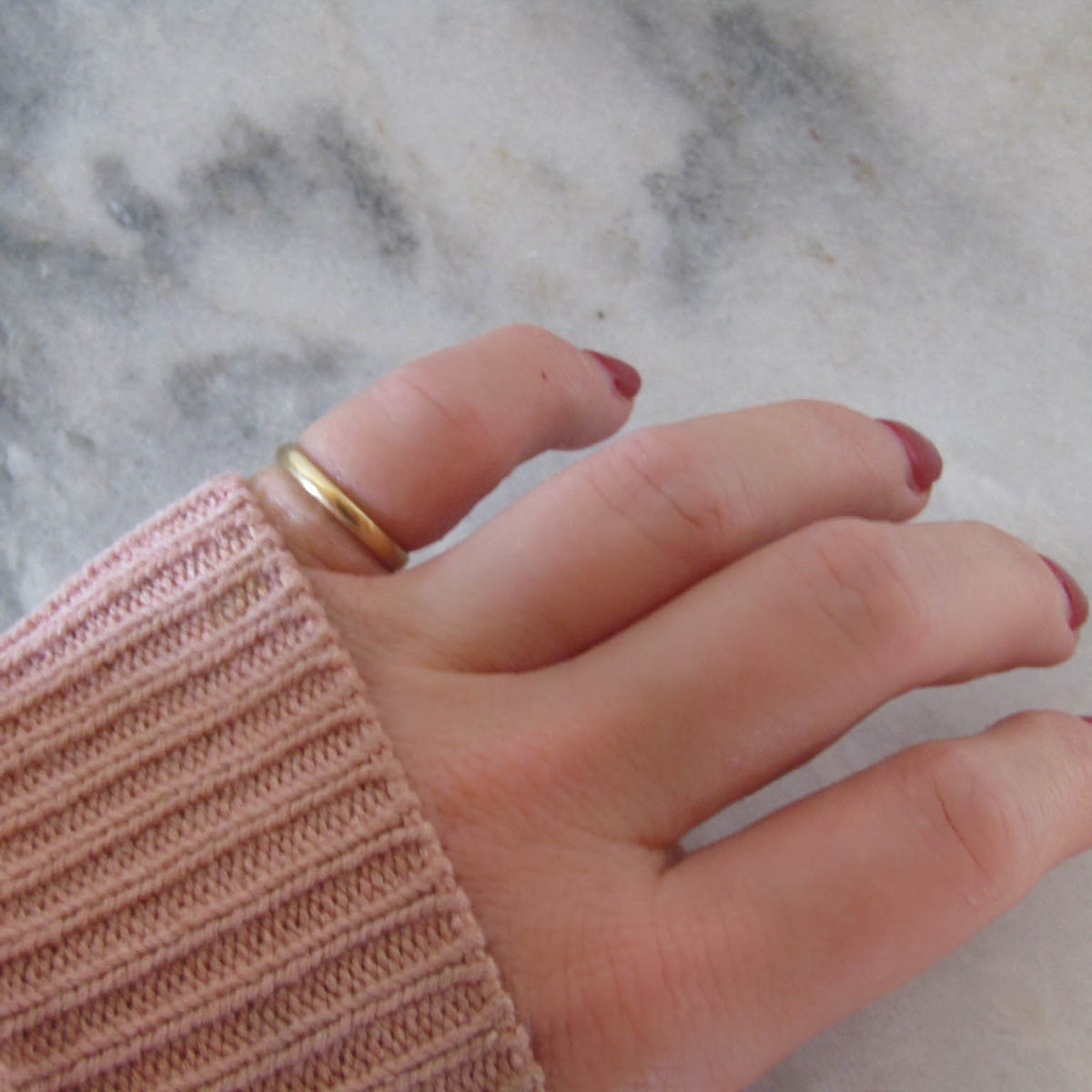 Vintage Inscribed 18K Solid Gold French Wedding Band dated 1937