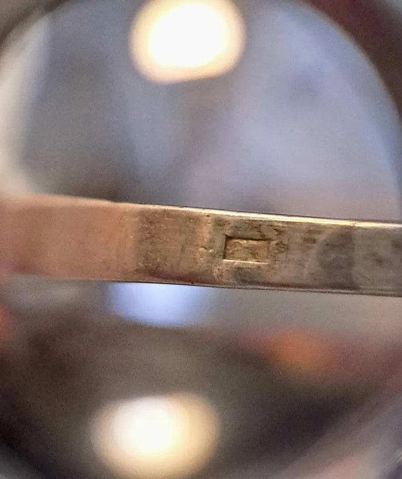 Vintage Rose Cut Garnet Lucky Shamrock Ring, Antique Silver Ring, Size 8