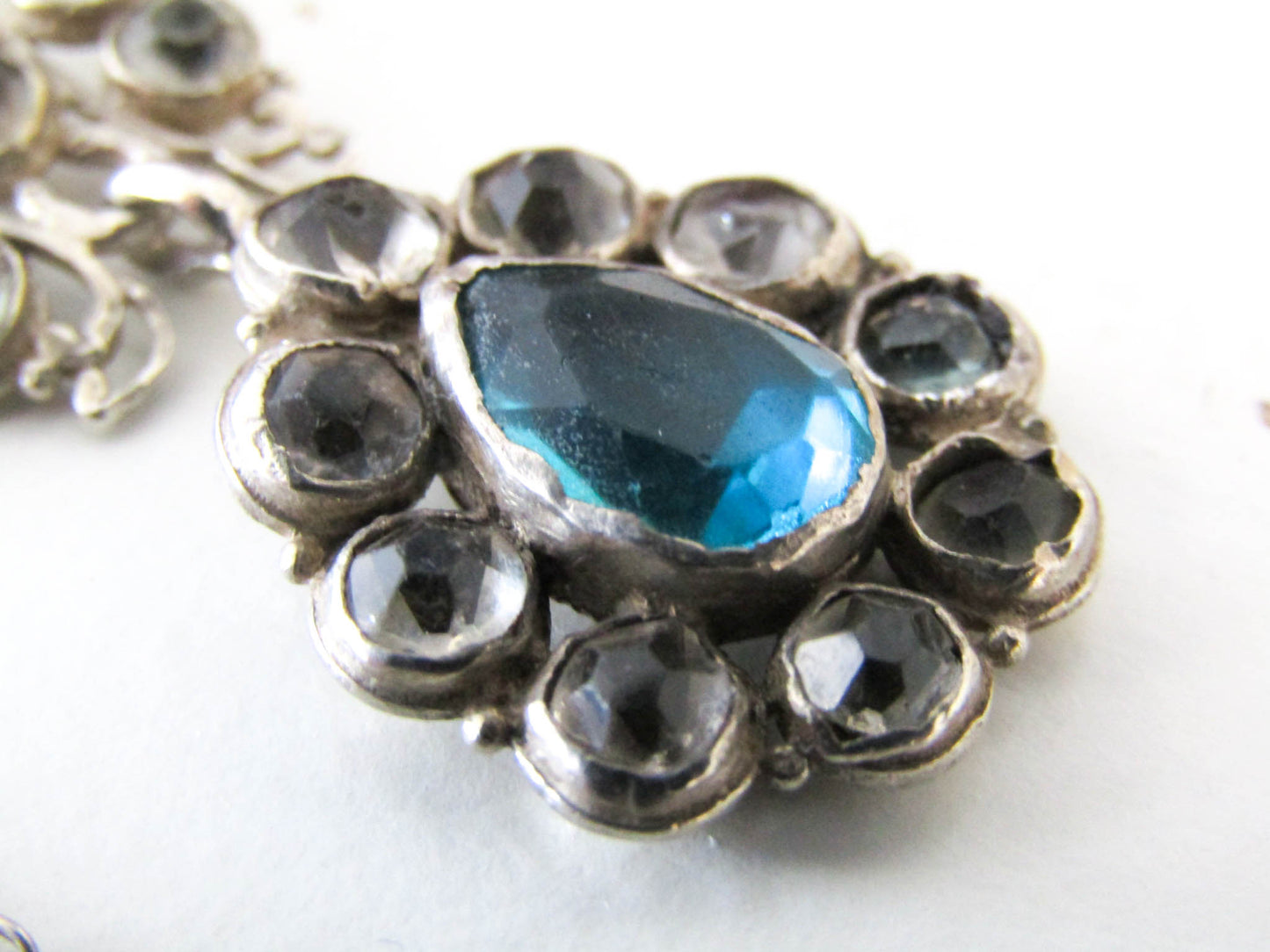 GEORGIAN Black Dot Paste Pendant c. 1800, Antique Butterfly Paste Pendant