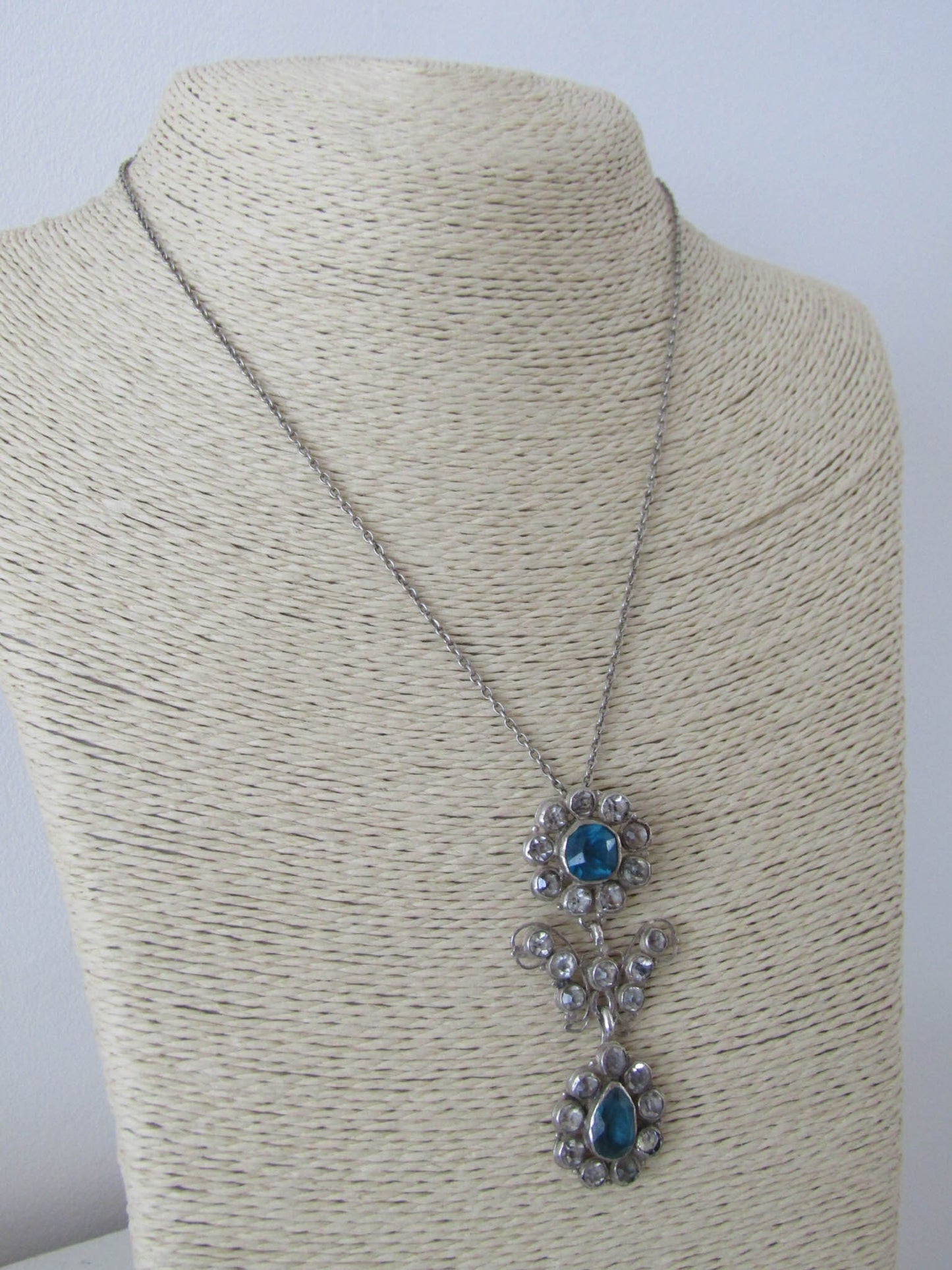 GEORGIAN Black Dot Paste Pendant c. 1800, Antique Butterfly Paste Pendant