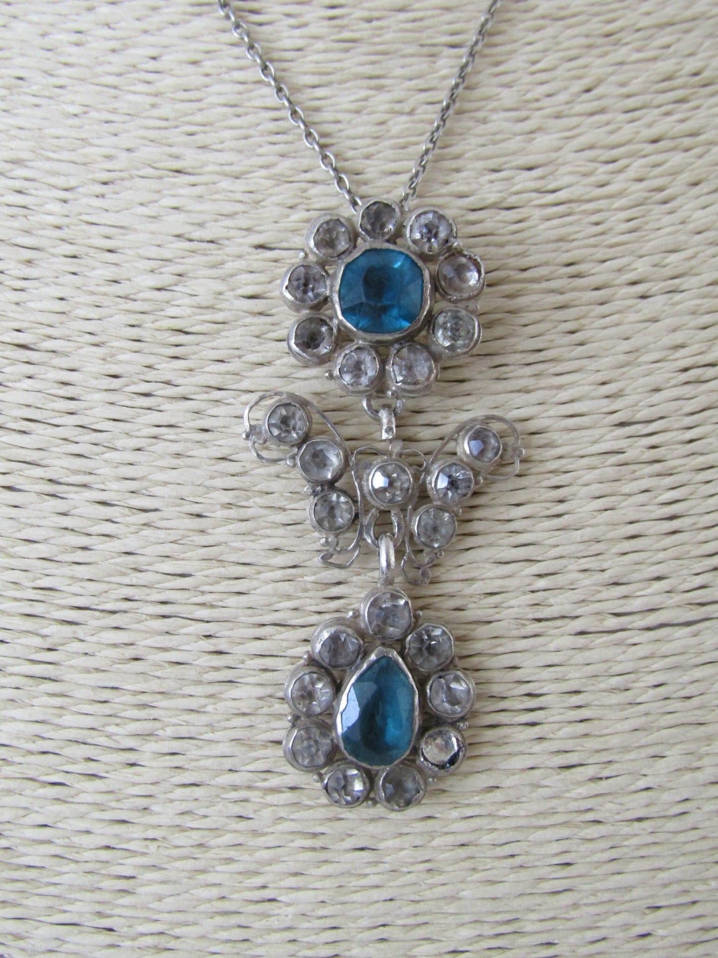 GEORGIAN Black Dot Paste Pendant c. 1800, Antique Butterfly Paste Pendant