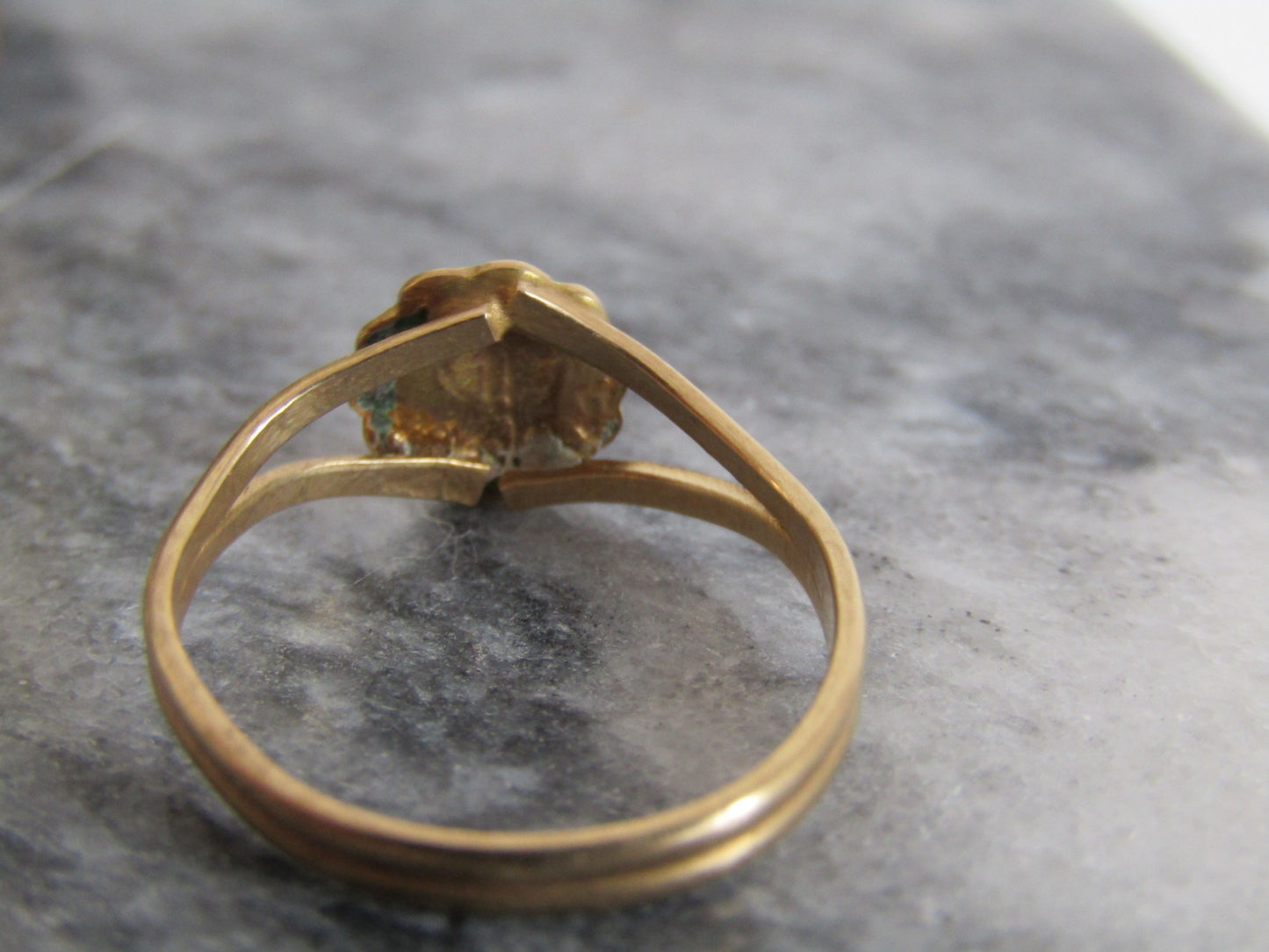Unique Art Nouveau Virgin Mary Ring, Antique French Religious Ring c. 1900