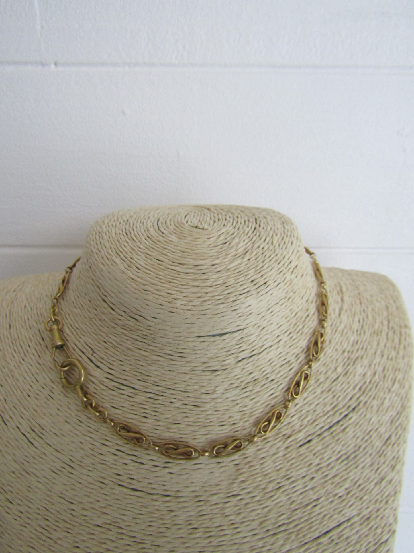 Antique Gold Filled Art Nouveau Chain, Vintage French Specialty Watch Chain c. 1900