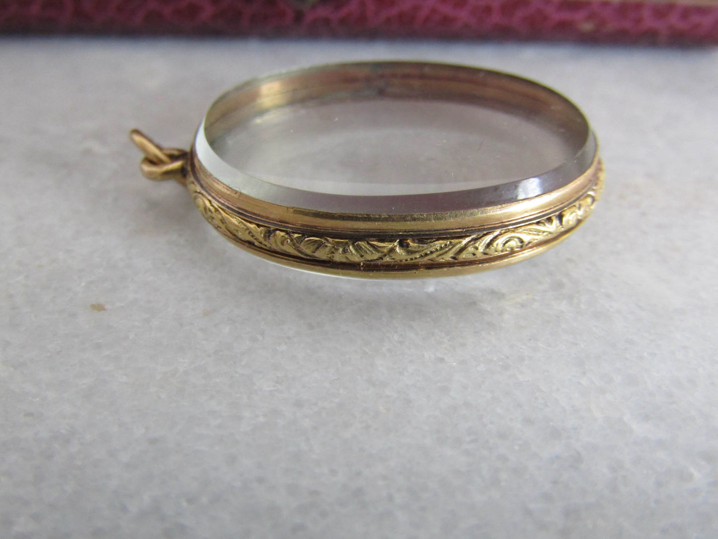 Antique Beveled Glass Gold Filled Shaker Locket, French Victorian Photo Locket