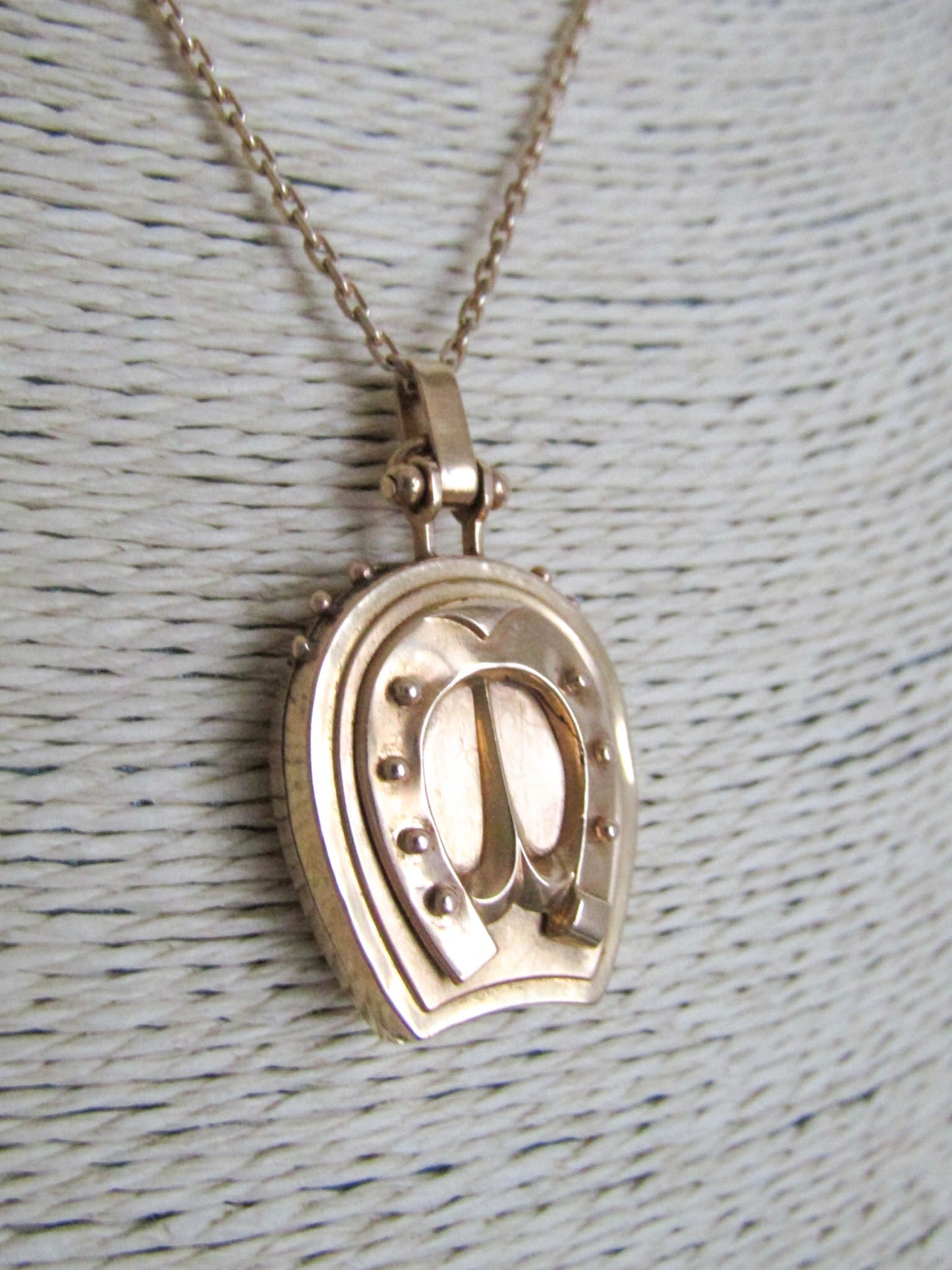 LAYAWAY 2/2  18K Victorian horseshoe lucky locket, antique French Belle Epoque pendant