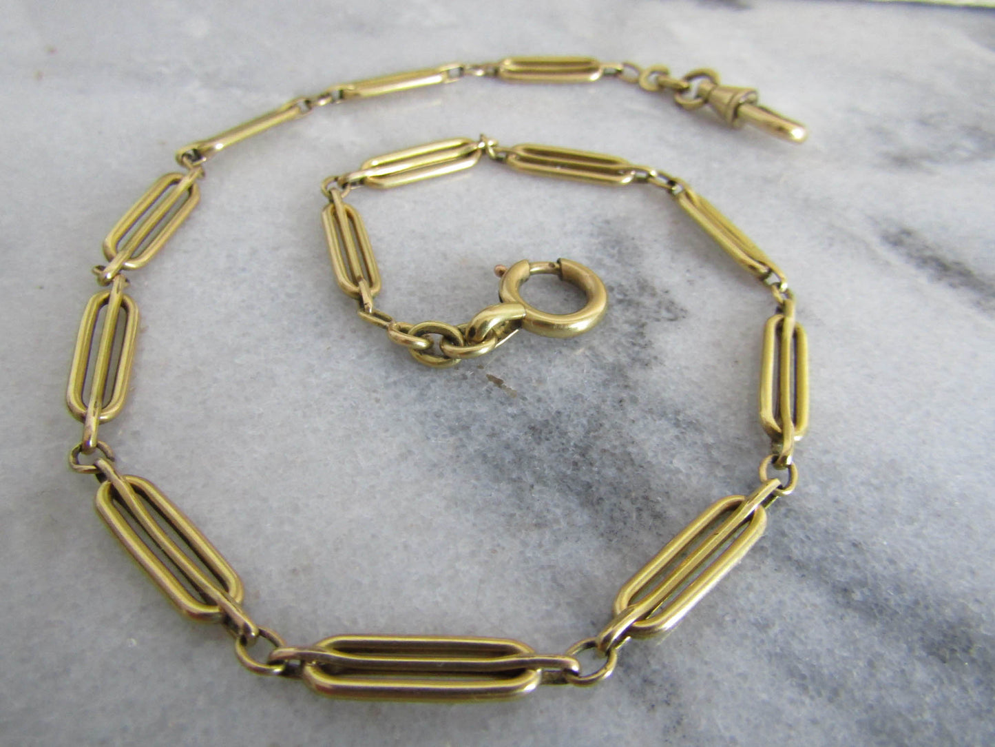 Gold Filled French Watch Chain for Bracelet or Choker Necklace, Antique French Gold Filled Chain