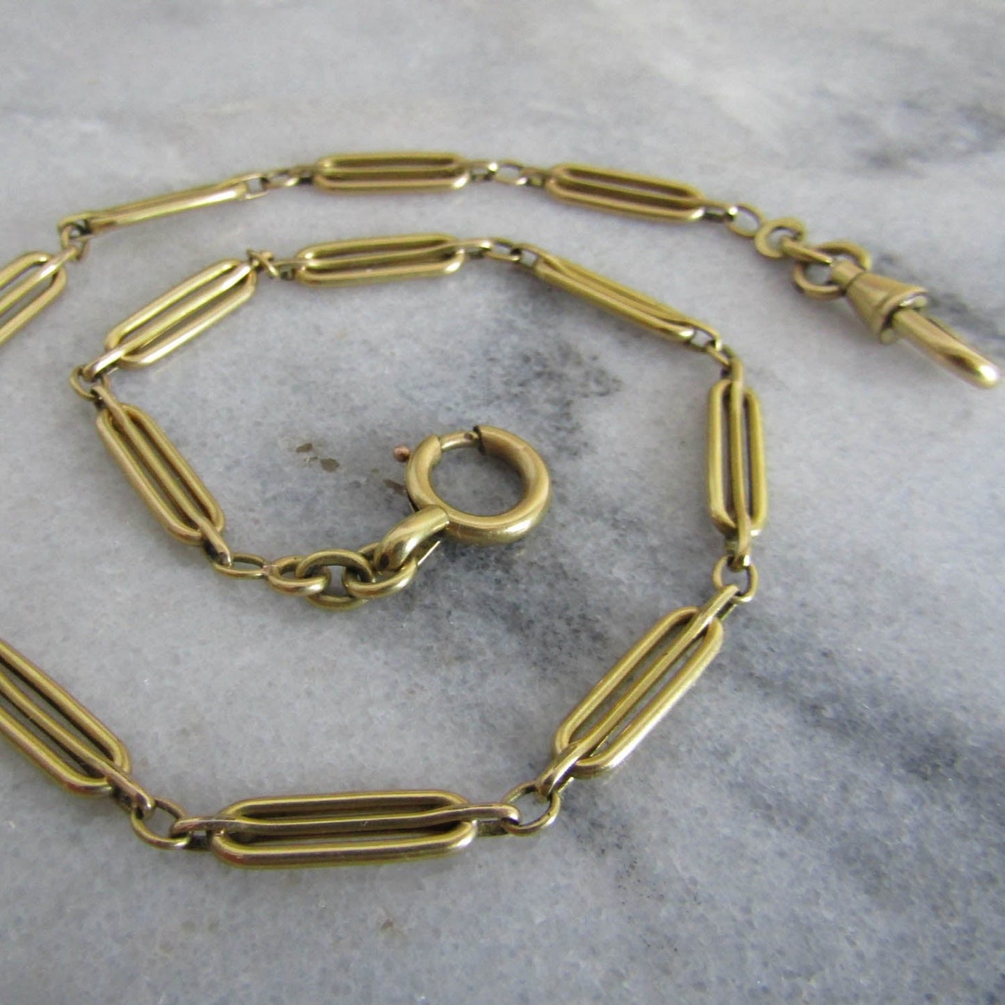 Gold Filled French Watch Chain for Bracelet or Choker Necklace, Antique French Gold Filled Chain