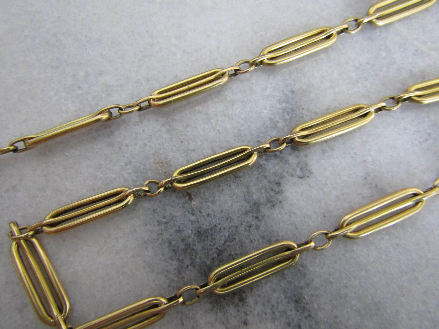 Gold Filled French Watch Chain for Bracelet or Choker Necklace, Antique French Gold Filled Chain