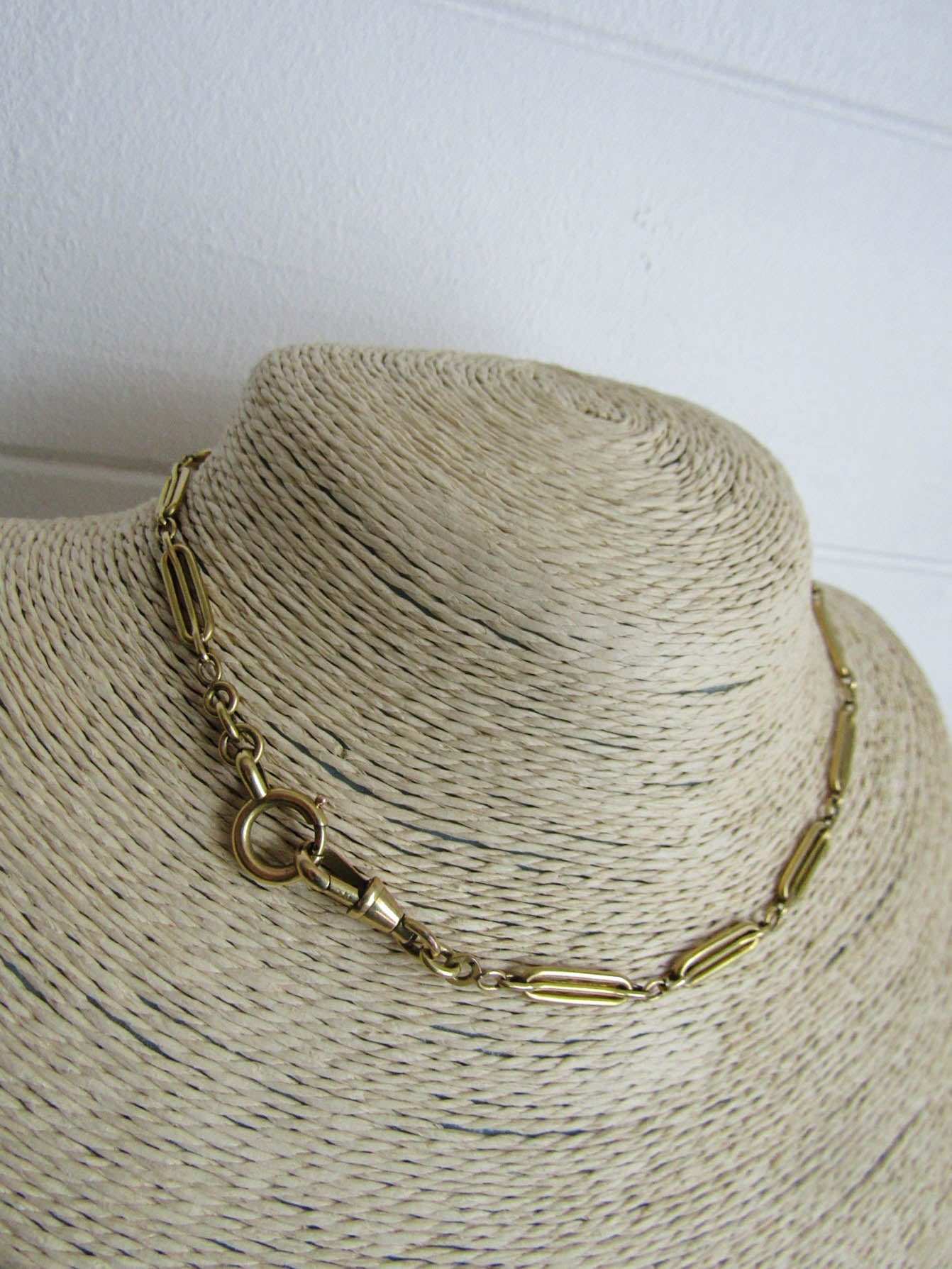 Gold Filled French Watch Chain for Bracelet or Choker Necklace, Antique French Gold Filled Chain