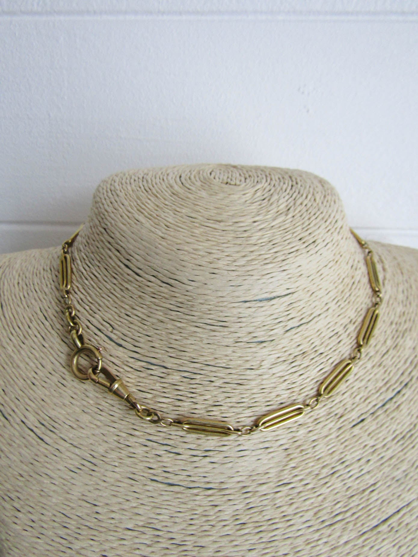 Gold Filled French Watch Chain for Bracelet or Choker Necklace, Antique French Gold Filled Chain