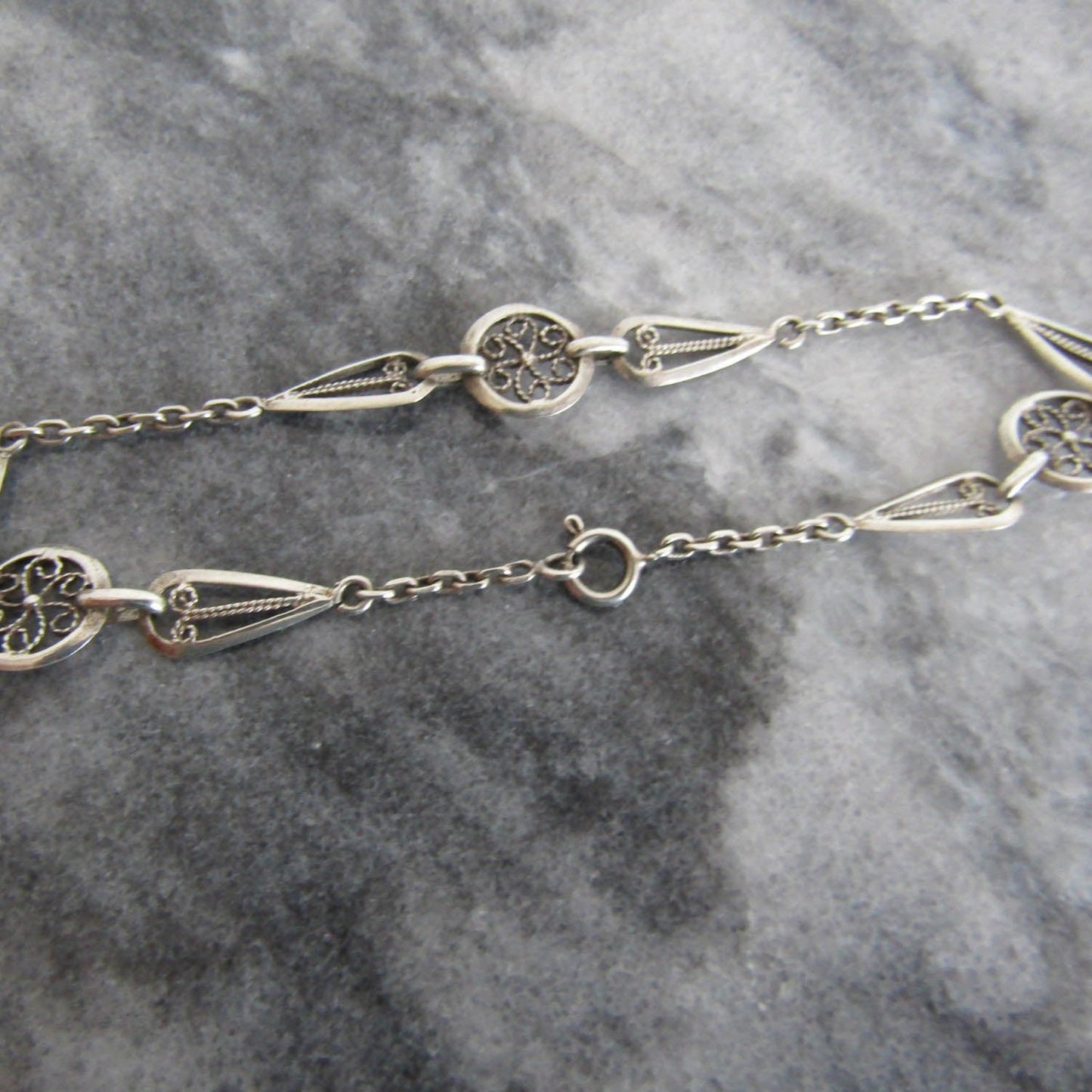 Antique French Silver Filigree Bracelet c. 1900