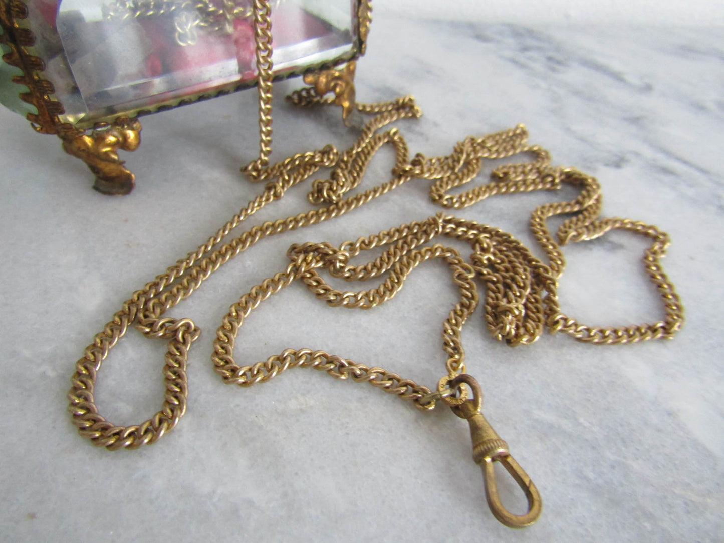 56" Gold Filled Curb Chain with Swivel Clasp