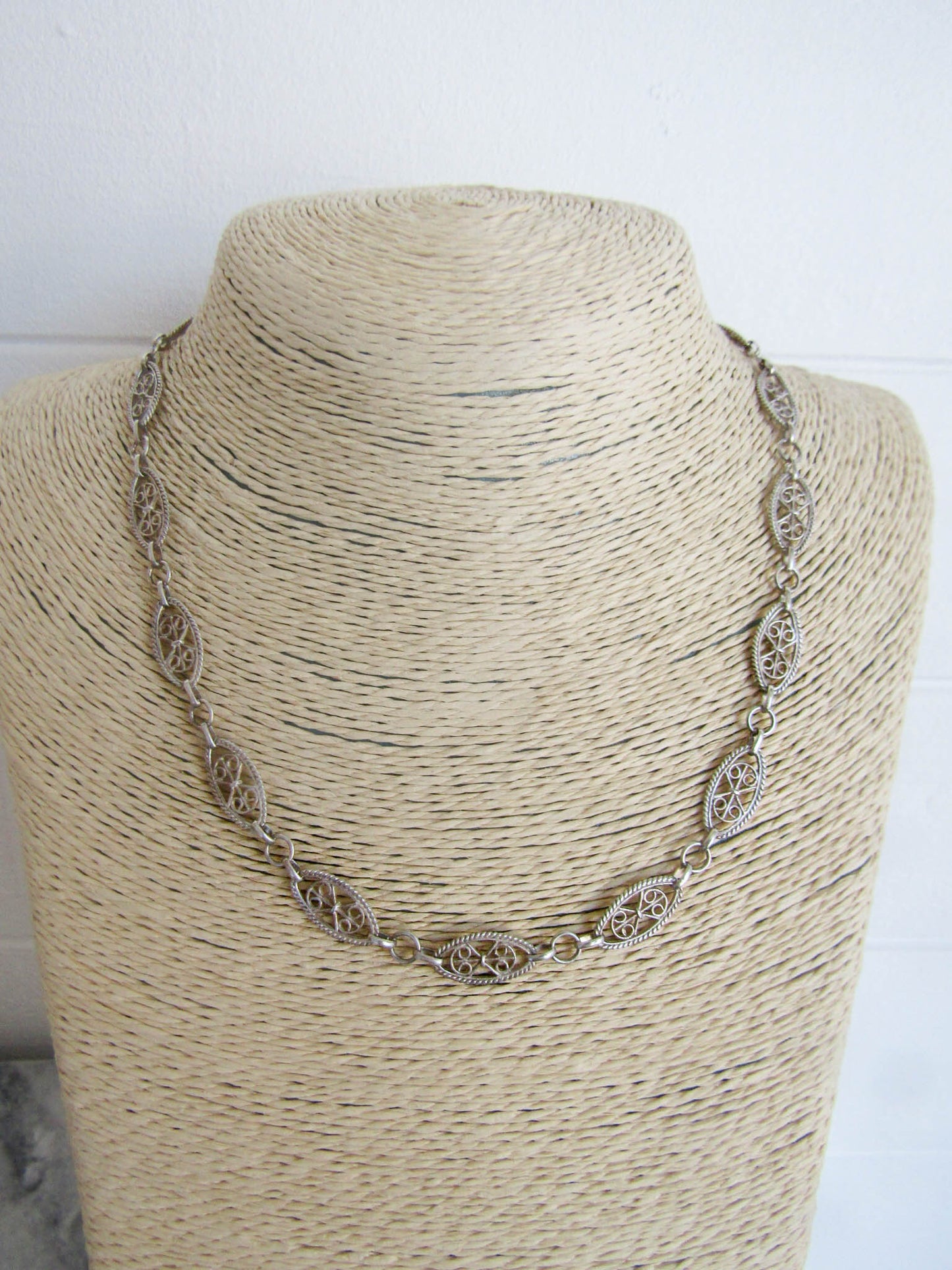 Antique French Silver Filigree Chain