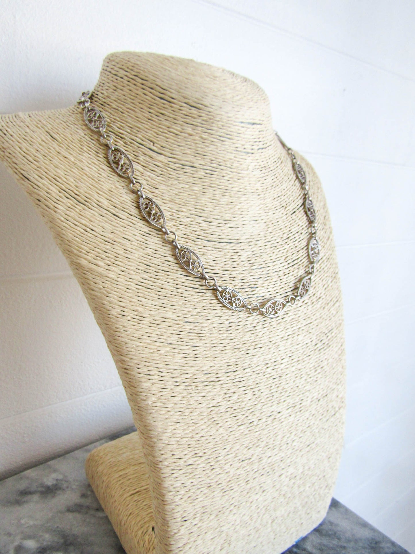 Antique French Silver Filigree Chain