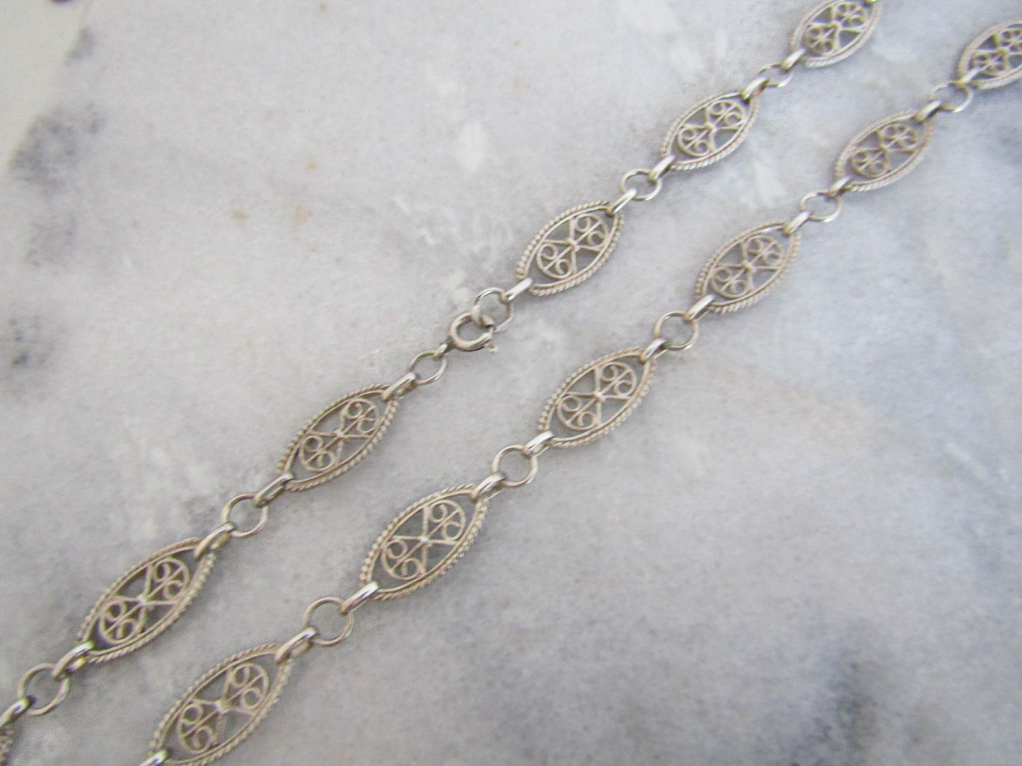 Antique French Silver Filigree Chain