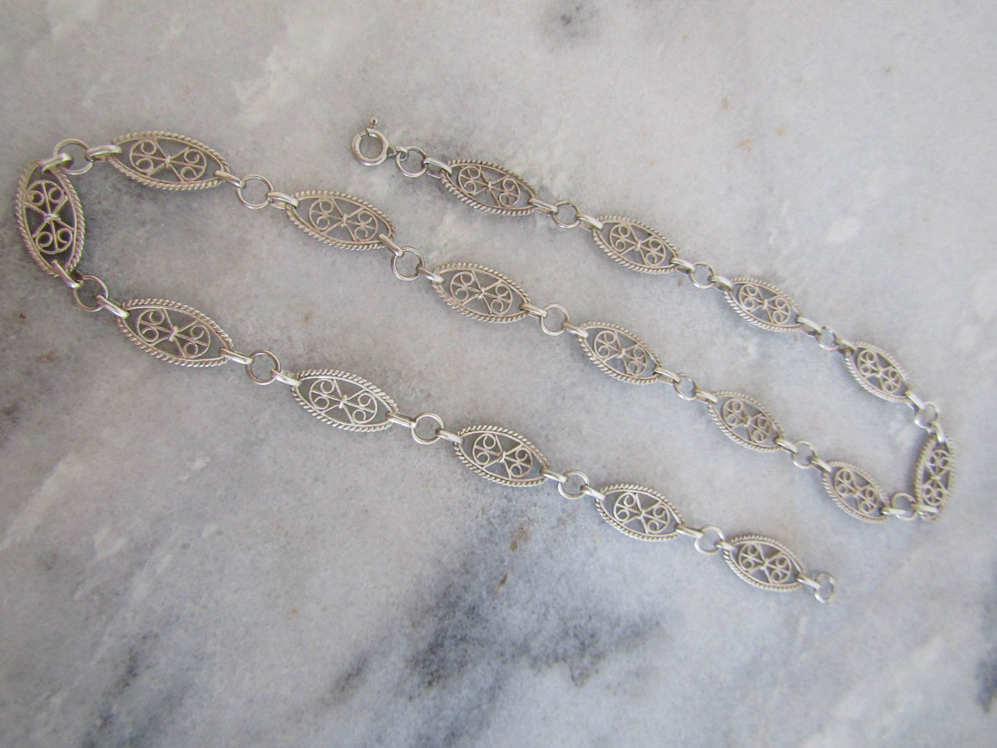 Antique French Silver Filigree Chain