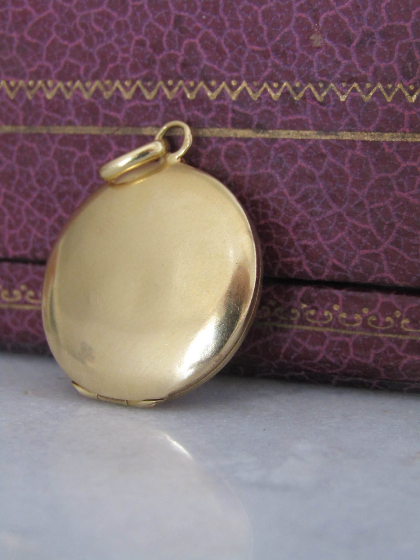 Art Nouveau DIAMOND and 18k solid gold locket, Antique French Belle Epoque Pendant c. 1900