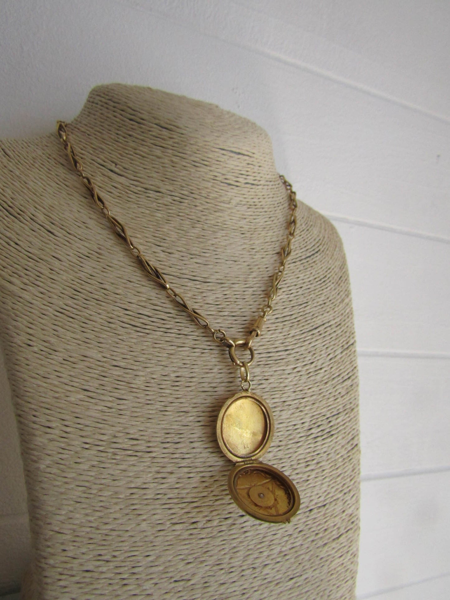 Art Nouveau DIAMOND and 18k solid gold locket, Antique French Belle Epoque Pendant c. 1900