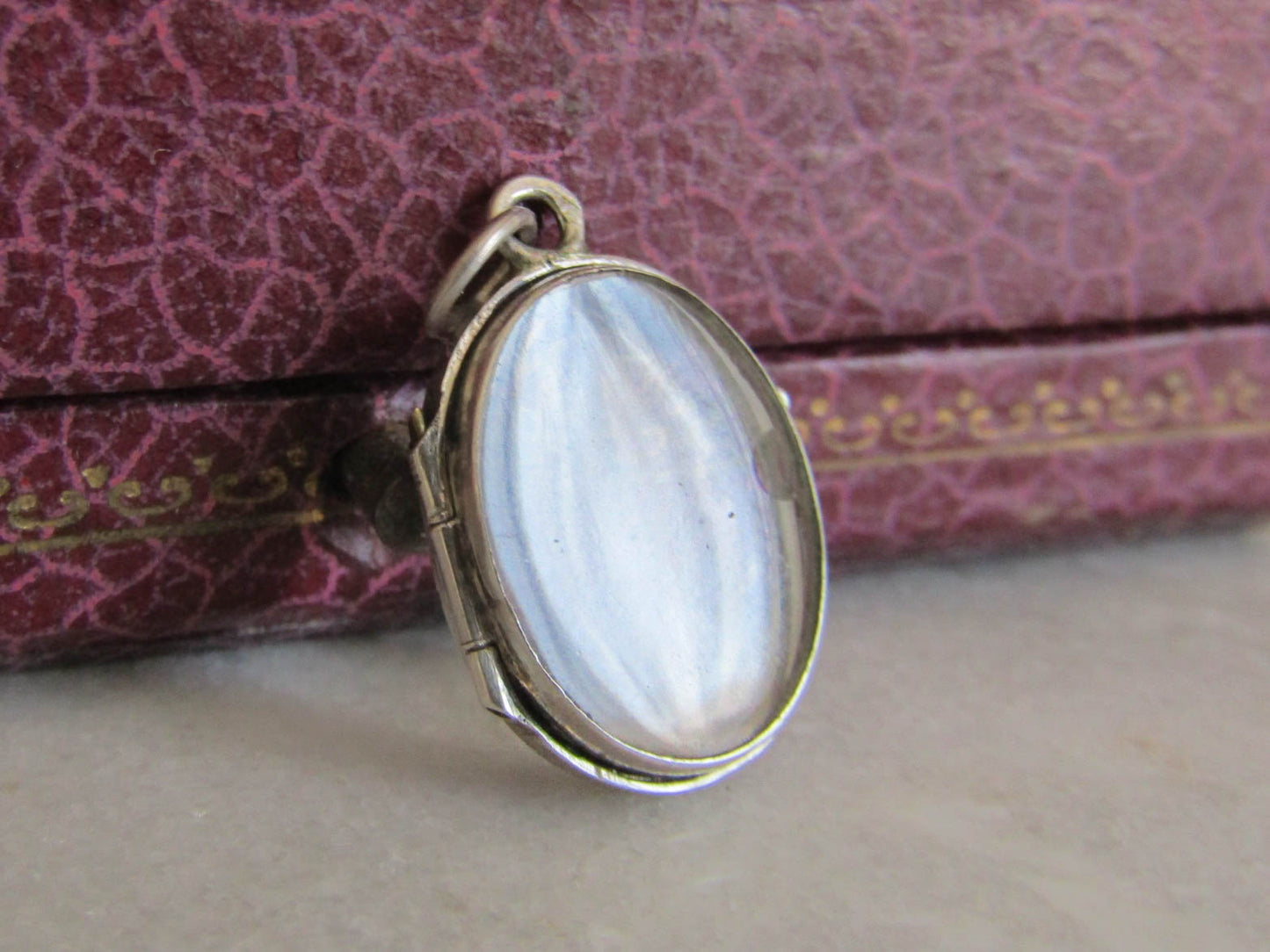 Antique Silver Photo Shaker Locket, Edwardian Glass Sentimental locket