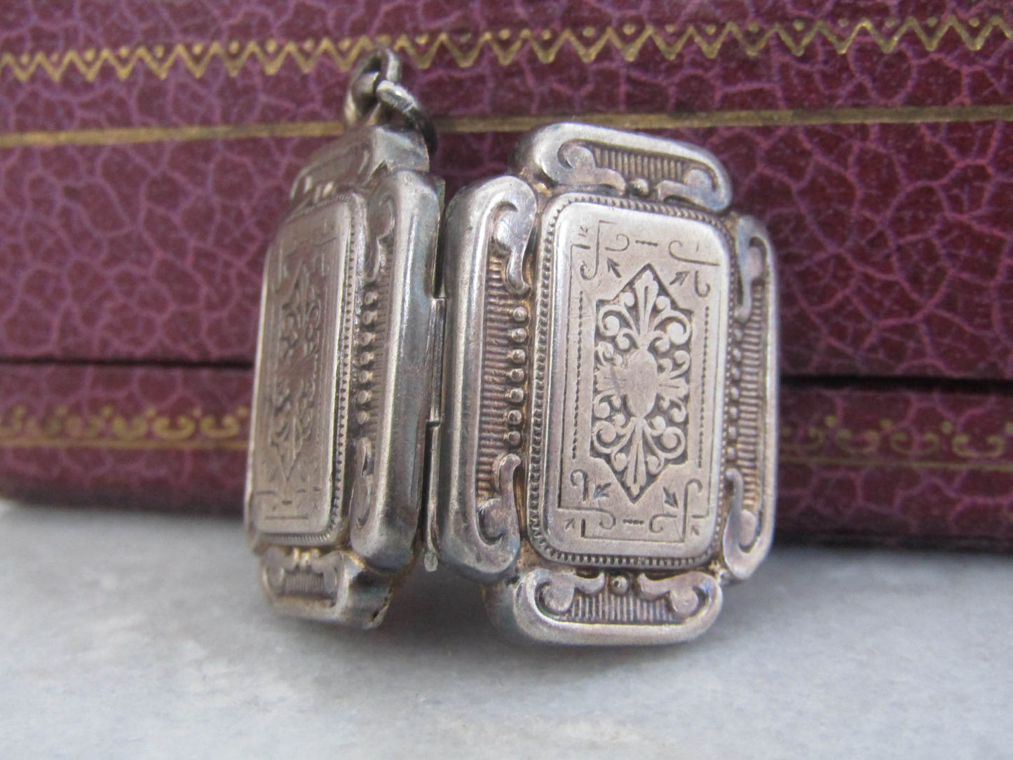 Antique Silver Photo Locket, Victorian Sentimental Locket, XIX century locket