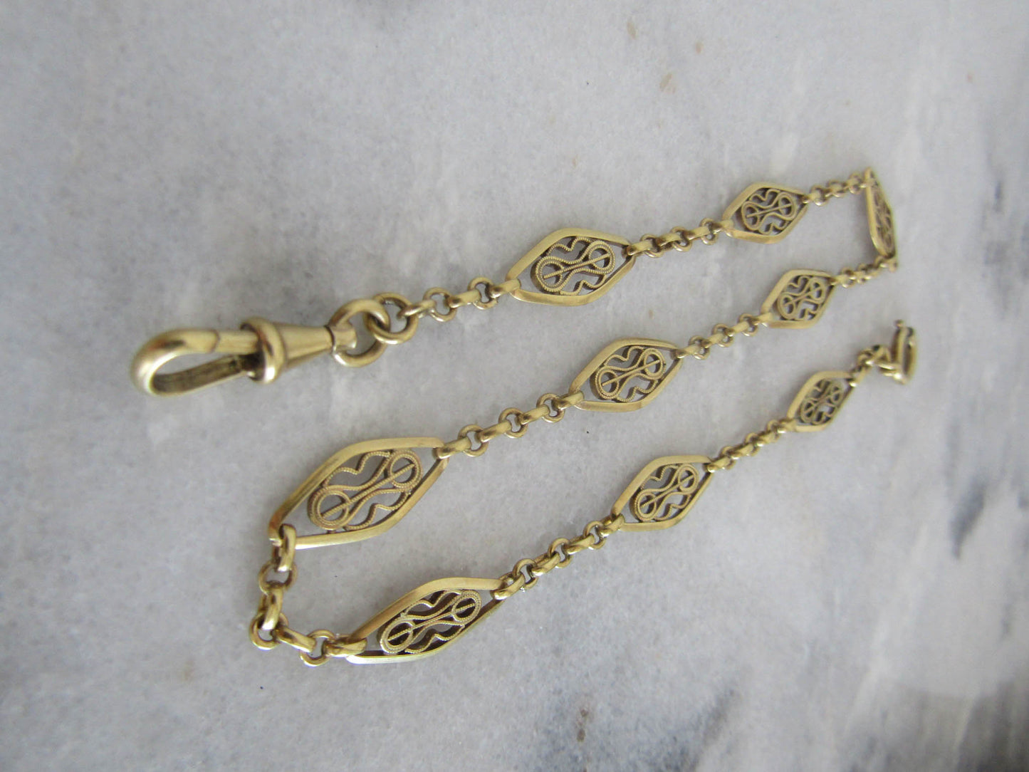 Antique Gold Filled Watch Chain, Vintage French Watch Chain