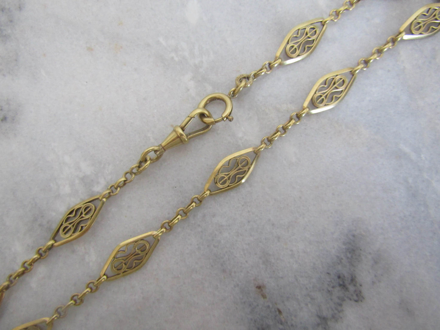 Antique Gold Filled Watch Chain, Vintage French Watch Chain