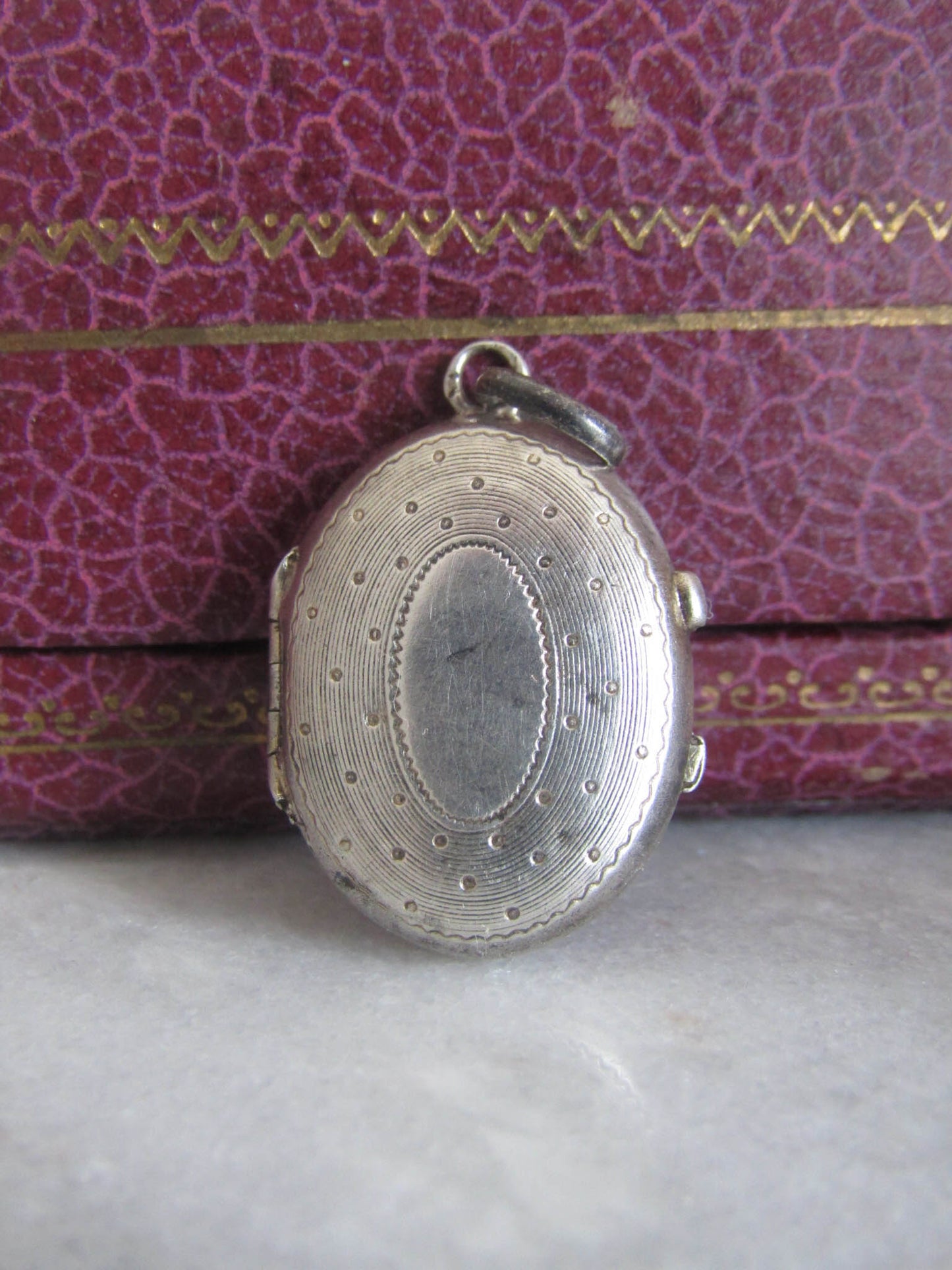 Antique French Silver Victorian Locket with Hinged Glass Partition