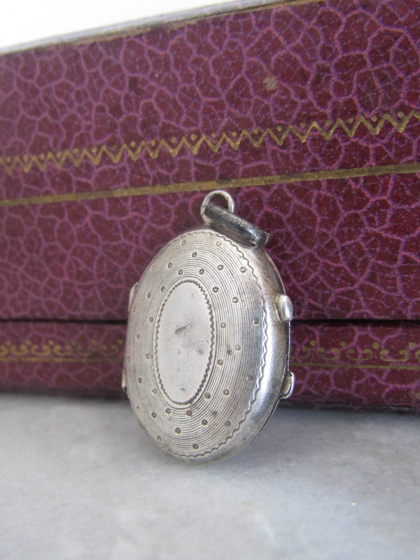 Antique French Silver Victorian Locket with Hinged Glass Partition