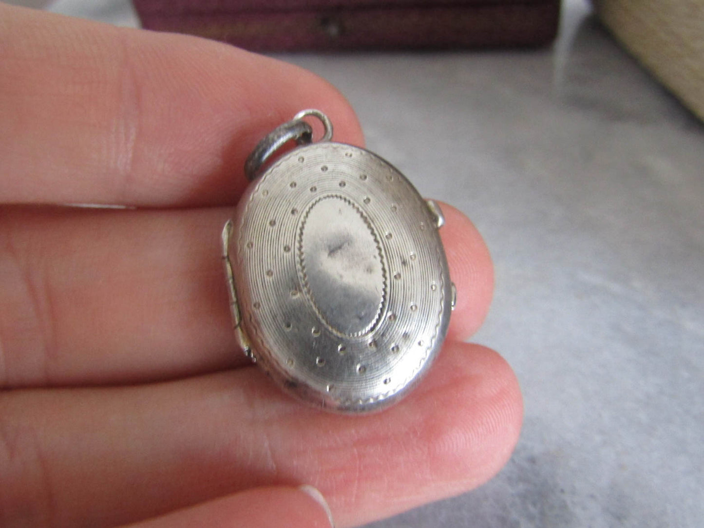 Antique French Silver Victorian Locket with Hinged Glass Partition