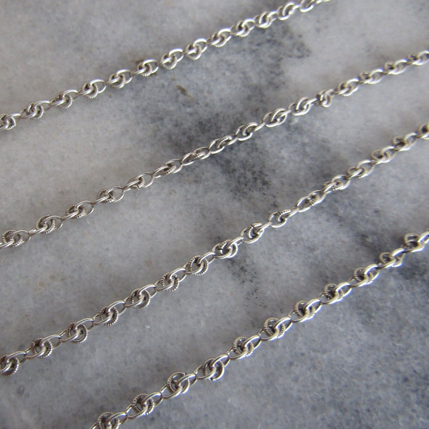 Antique Vintage French Silver Art Deco Chain Necklace