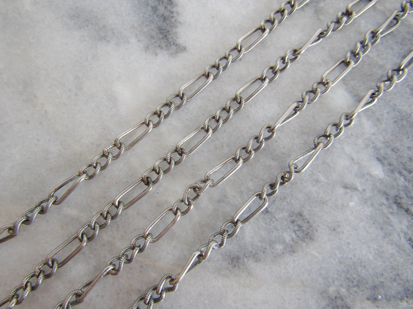 Antique Silver Victorian Long Guard Chain