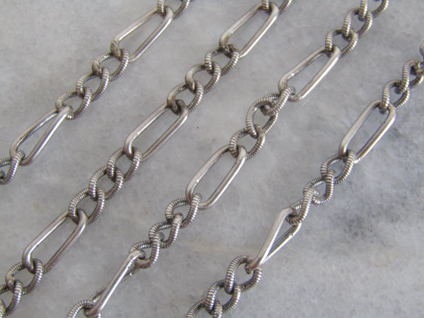 Antique Silver Victorian Long Guard Chain