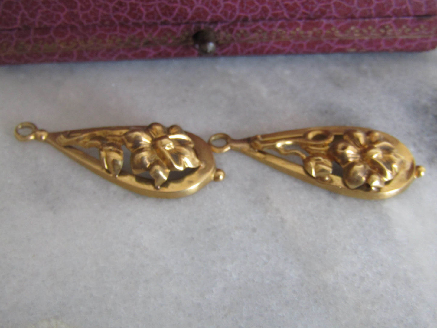 Antique 18K Napoleon III Day and Night Solid Gold Earrings