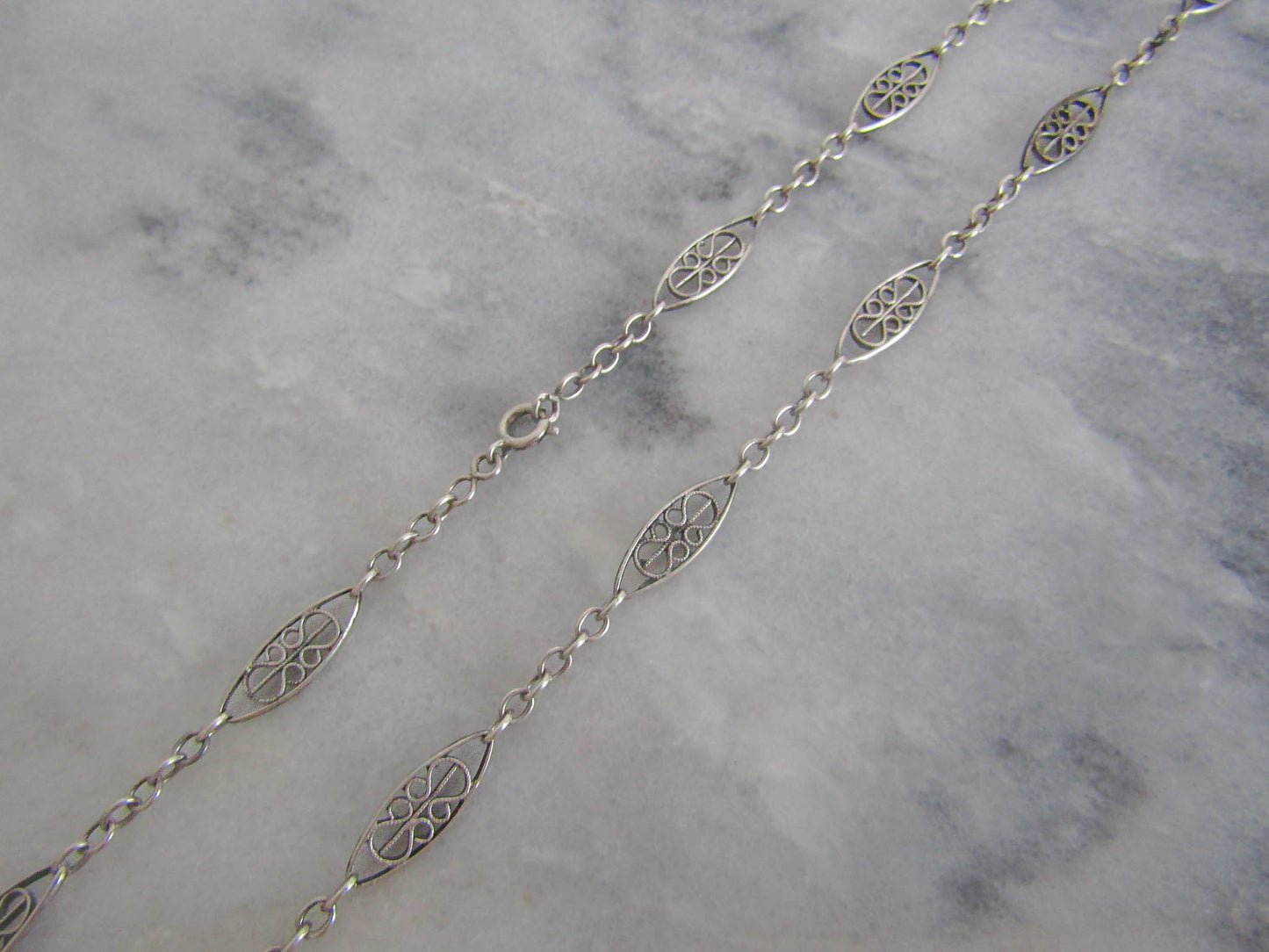 Antique French Silver Filigree Chain