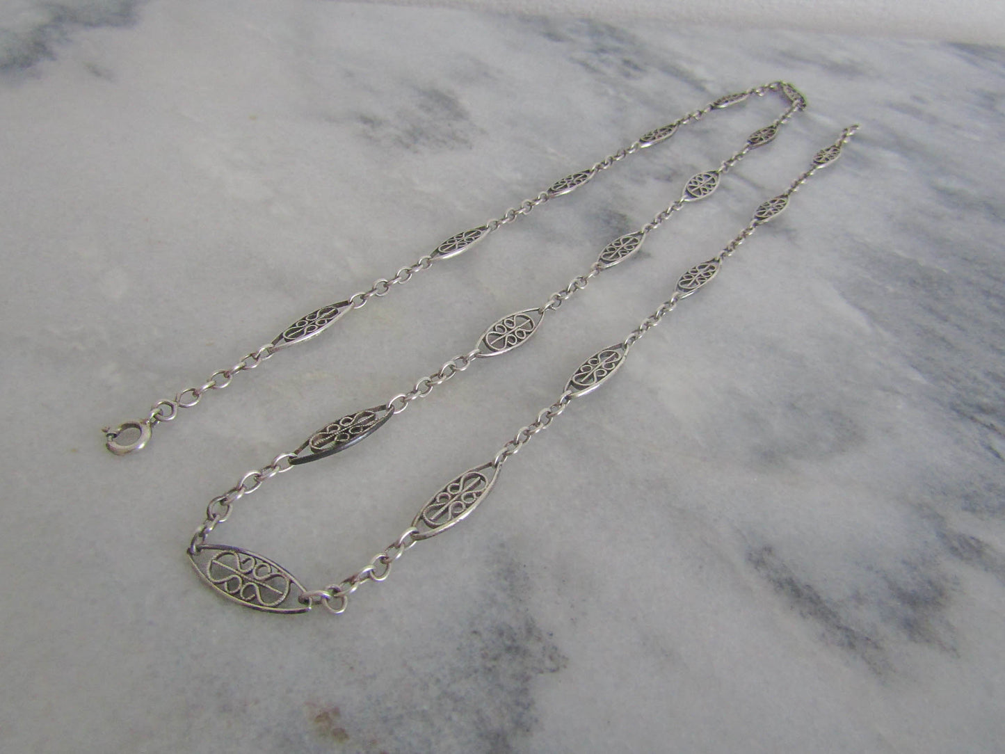 Antique French Silver Filigree Chain