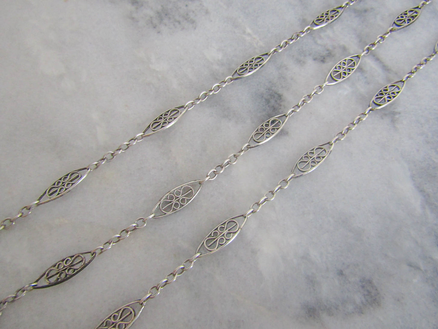 Antique French Silver Filigree Chain