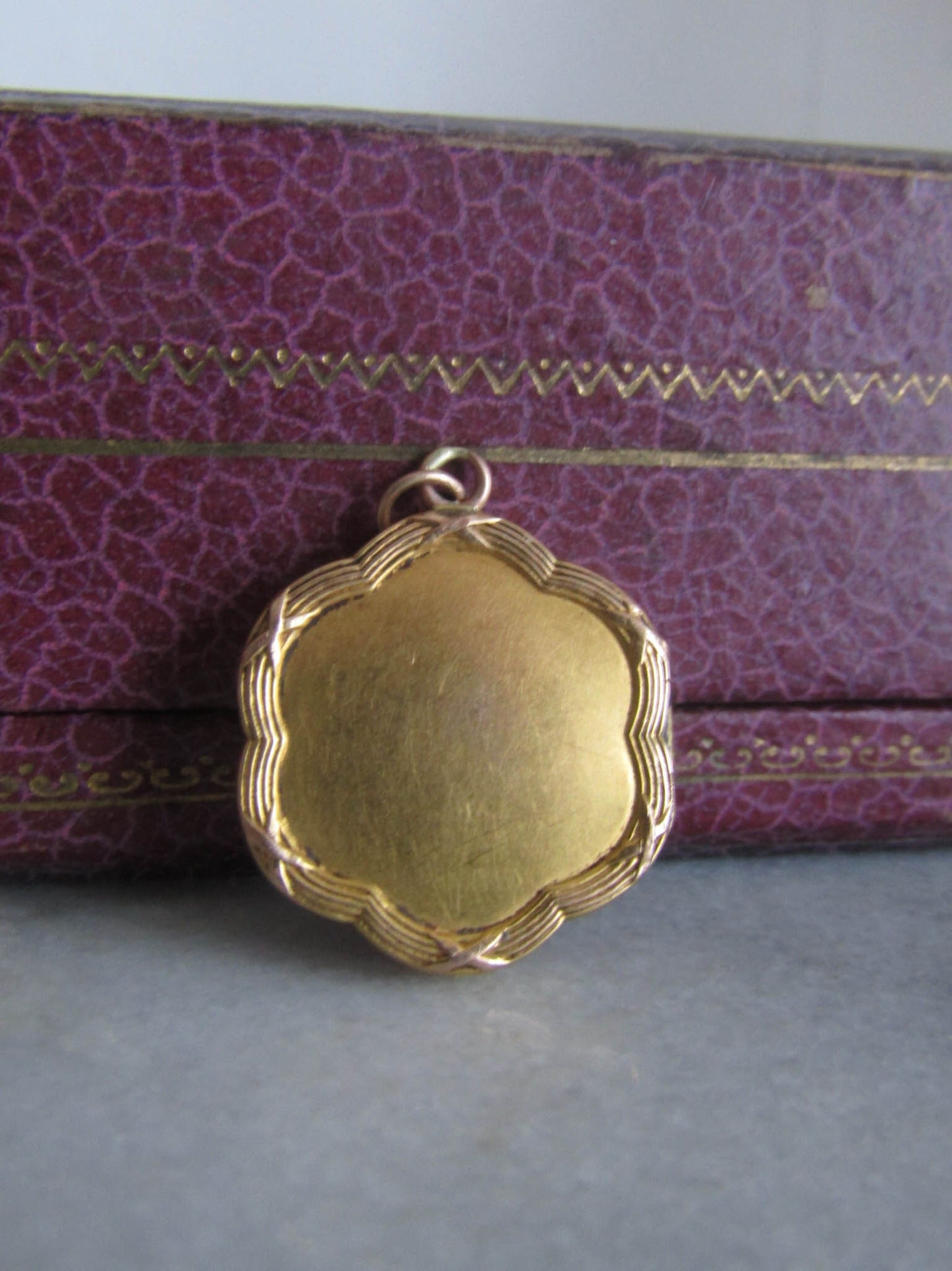 18K Gold Edwardian Lily of the Valley Locket, Antique French Art Nouveau Locket Pendant c. 1900