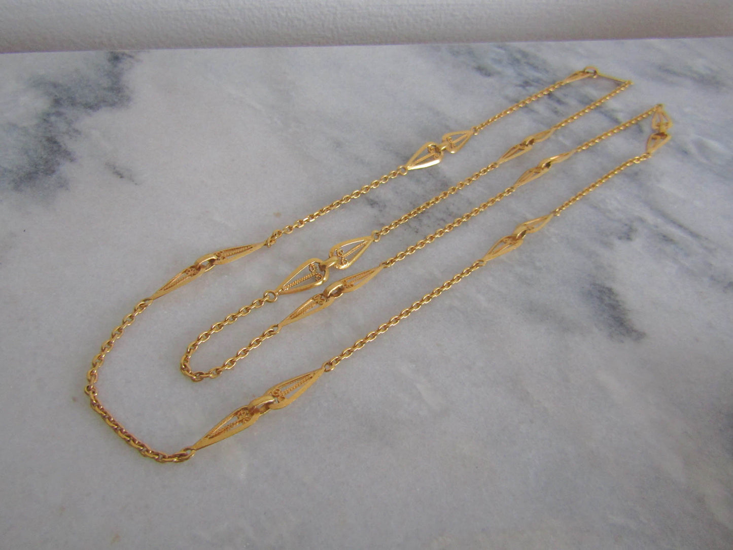 Vintage Gold Filled French Filigree Necklace