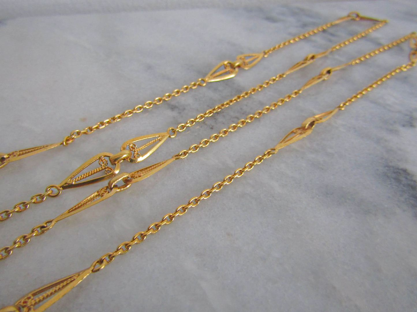 Vintage Gold Filled French Filigree Necklace