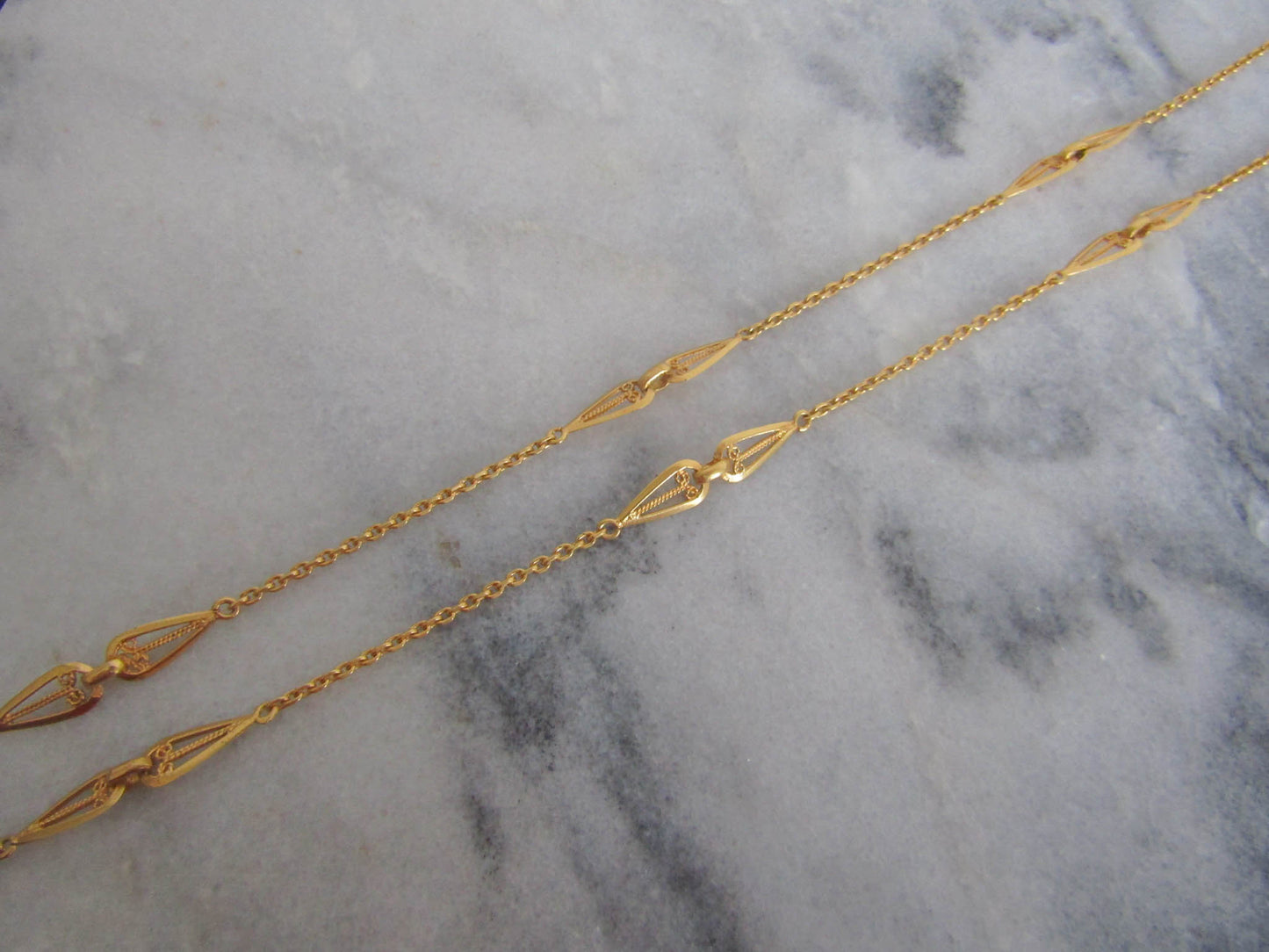 Vintage Gold Filled French Filigree Necklace