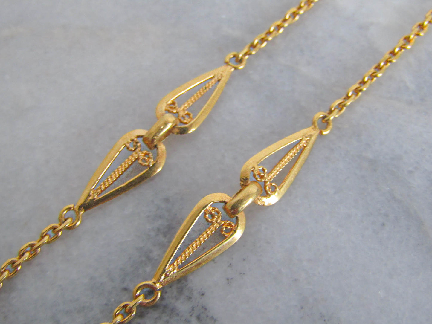 Vintage Gold Filled French Filigree Necklace